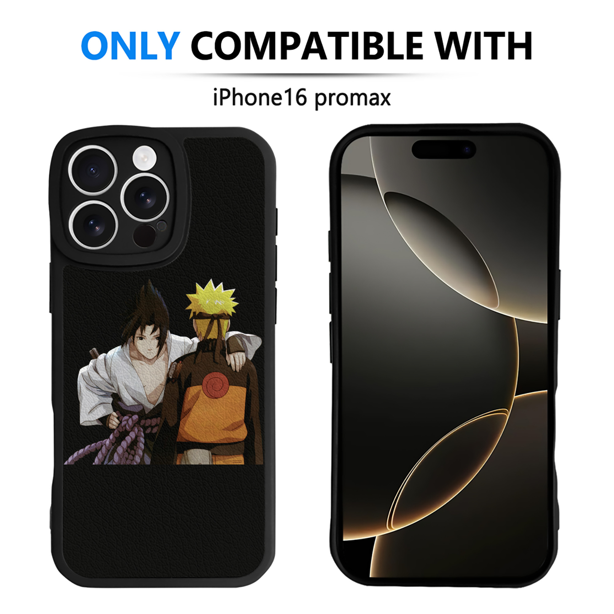 （画像用） NARUTO -ナルト- うちは サスケ Uchiha Sasuke 【iPhone 16シリーズ対応】シリコンスマホケース（レザー調） 材質：シリコン